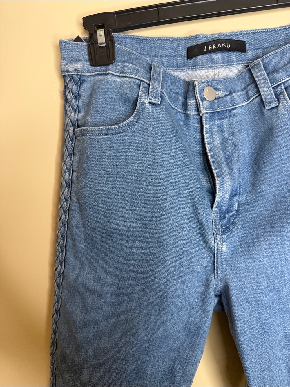 J Brand Light Blue Braided Side Ankle Jeans
